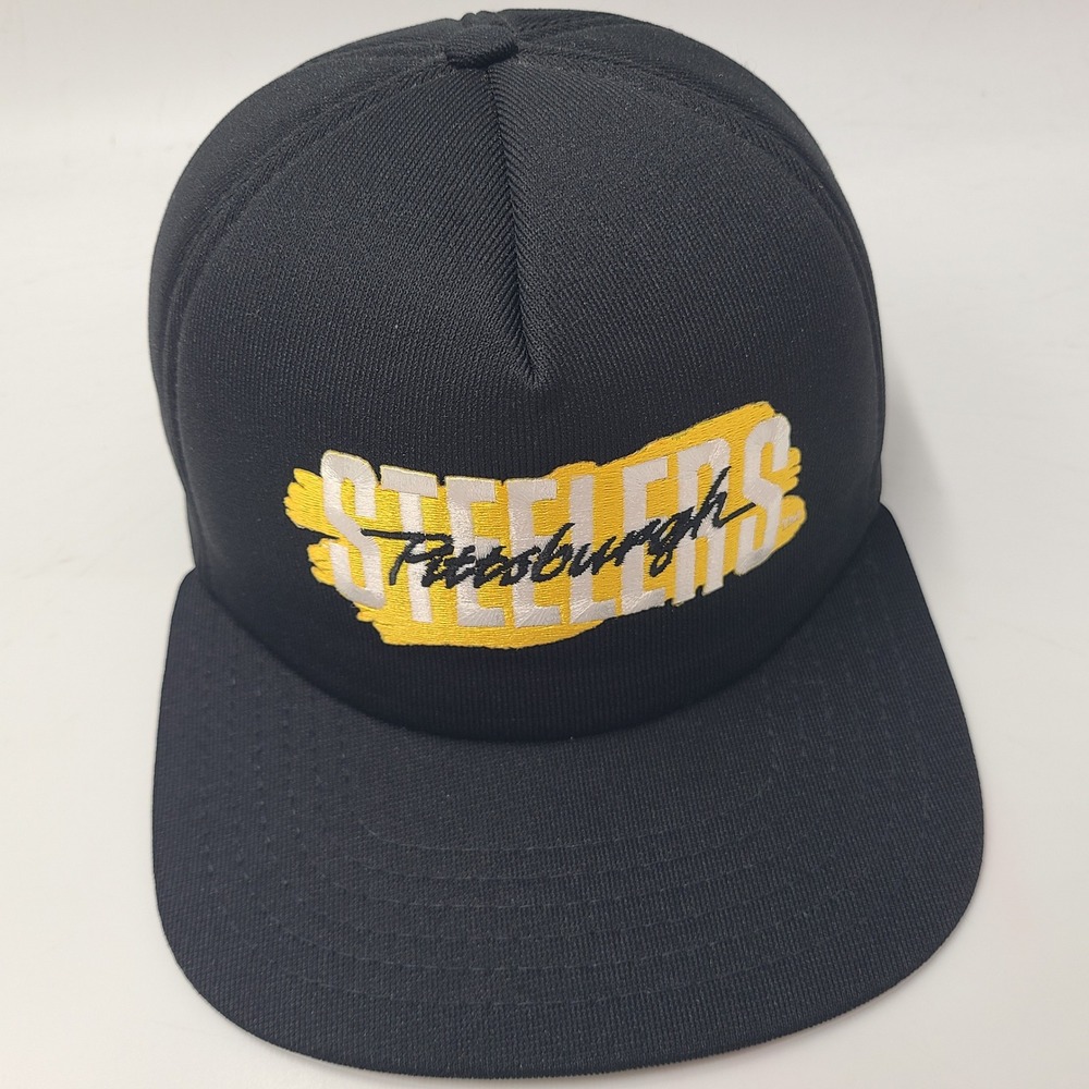 Vintage Pittsburgh Steelers Hat Snapback New Era Black Yellow NFL Foam USA Men